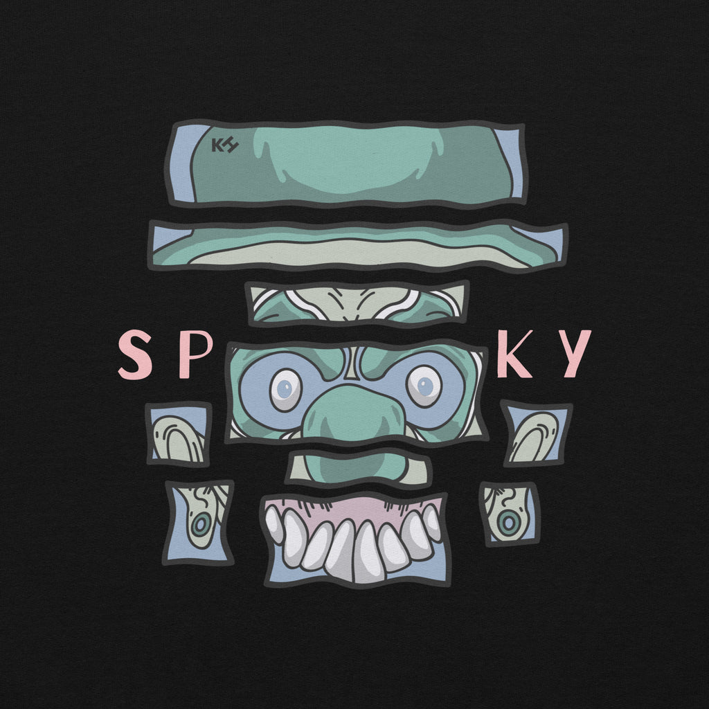 KH Chilly Spooky Eyes Graphic Design Unisex Hoodie In Black