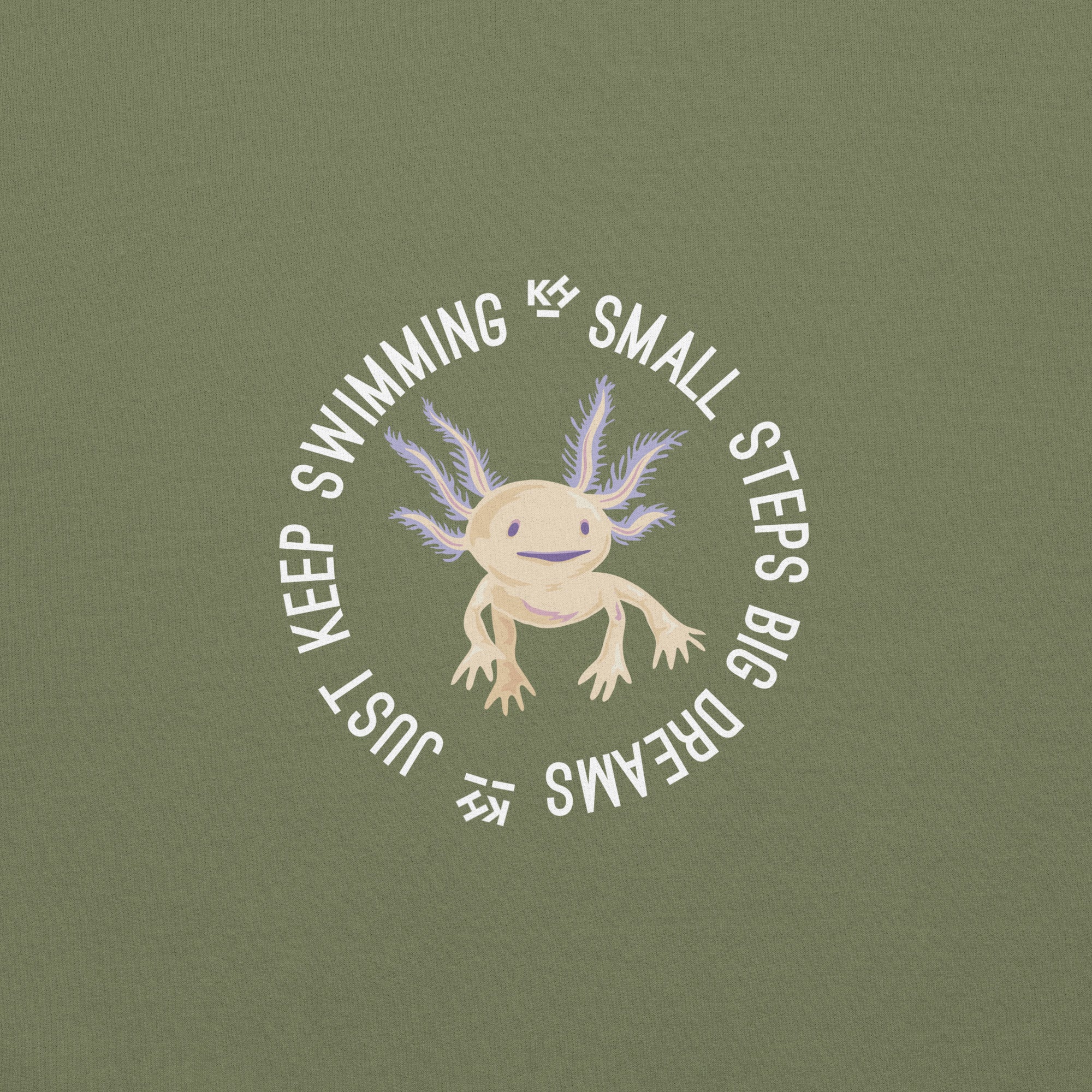 KH Big Dreams Graphic Design Unisex Hoodie In Military Green