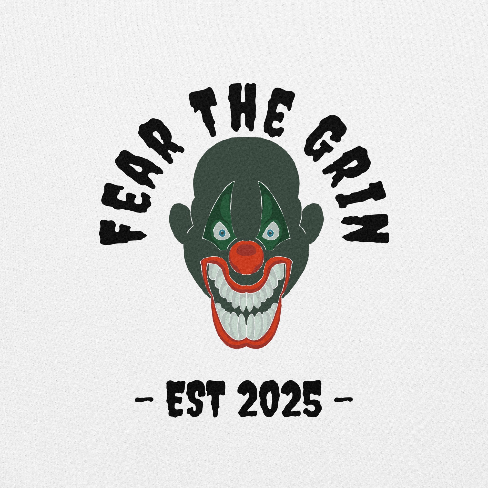 KH Original Fear The Grin Graphic Design Unisex Hoodie In White